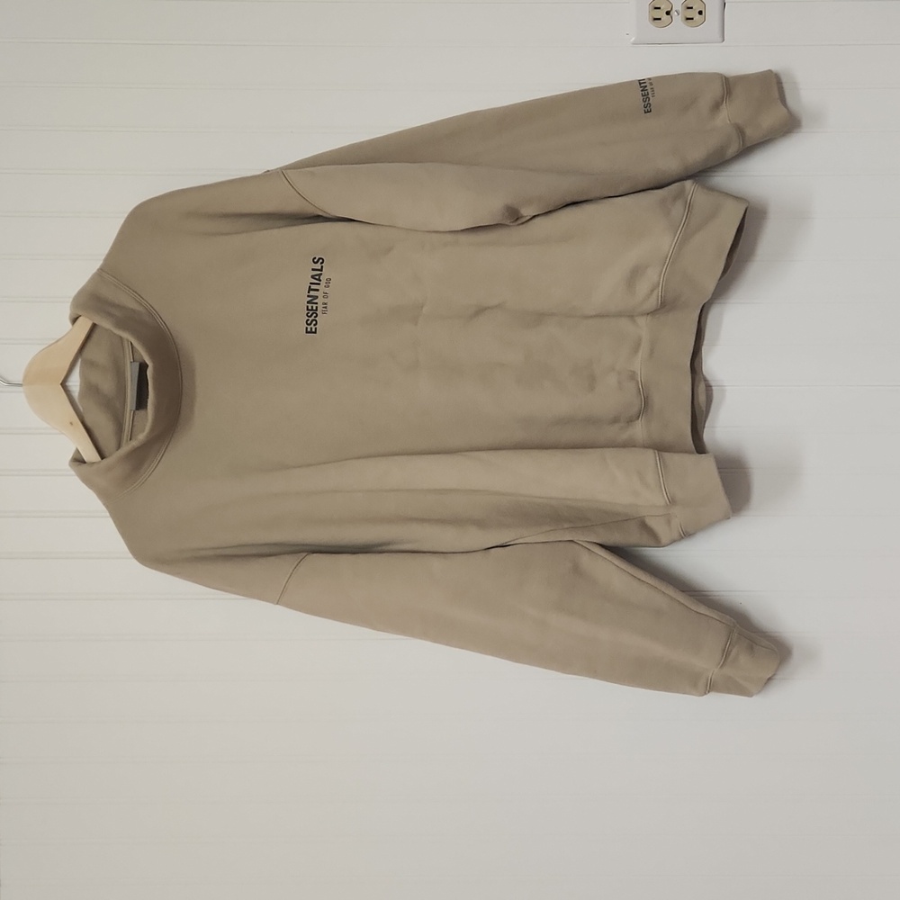 Fear of God Essentials Tan (Dark Oatmeal) Mockneck Sweatshirt / Men's L (LG)
